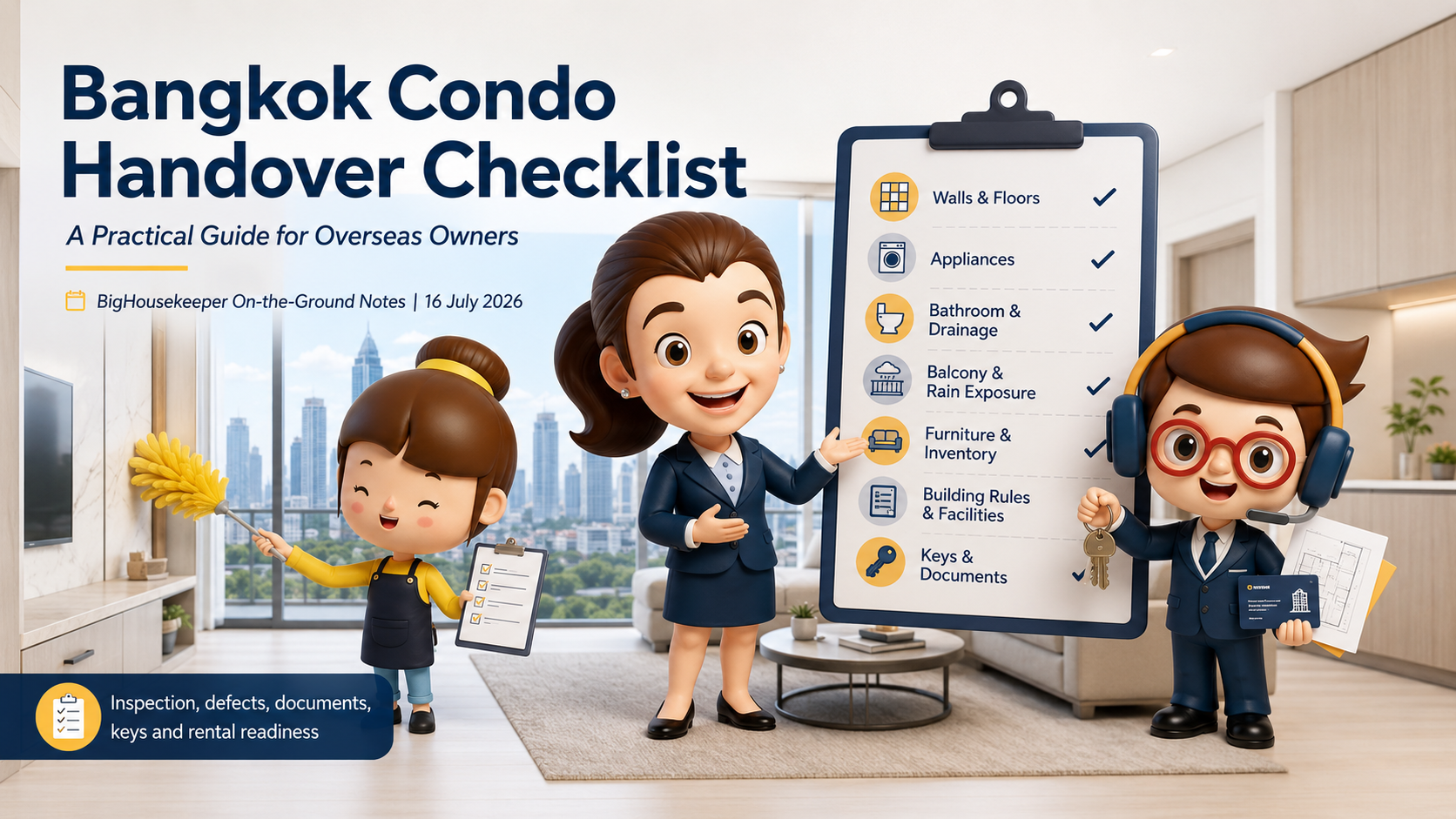 Bangkok Condo Handover Checklist for Overseas Owners: What to Inspect Before Moving In